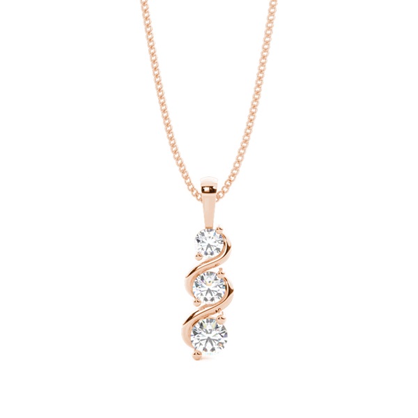 2 Prong Setting Round Diamond Journey Pendant
