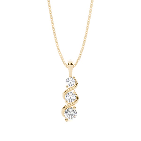 2 Prong Setting Round Diamond Journey Pendant