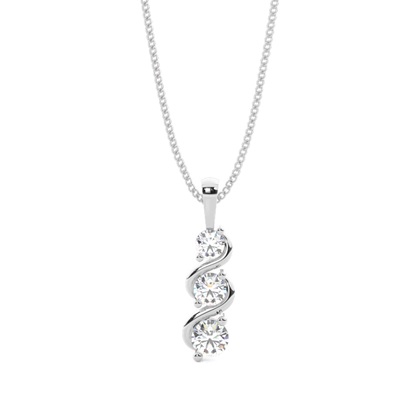 2 Prong Setting Round Diamond Journey Pendant