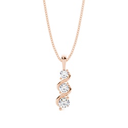 2 Prong Setting Round Diamond Journey Pendant