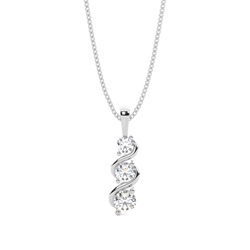 2 Prong Setting Round Diamond Journey Pendant