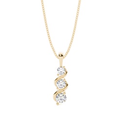 2 Prong Setting Round Diamond Journey Pendant