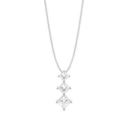 4 Prong Setting Princess Diamond Journey Pendant
