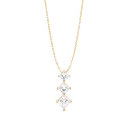4 Prong Setting Princess Diamond Journey Pendant