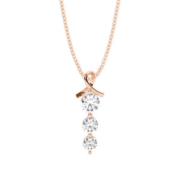 2 Prong Setting Round Diamond Journey Pendant