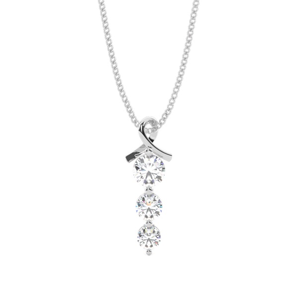 2 Prong Setting Round Diamond Journey Pendant