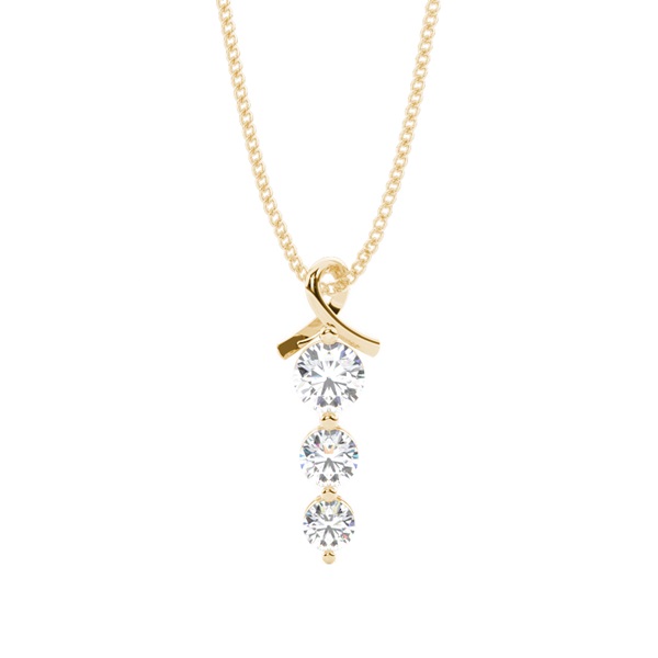 2 Prong Setting Round Diamond Journey Pendant