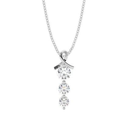 2 Prong Setting Round Diamond Journey Pendant