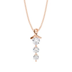 2 Prong Setting Round Diamond Journey Pendant