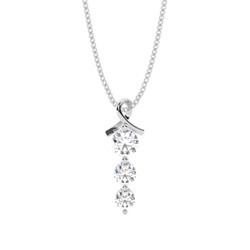 2 Prong Setting Round Diamond Journey Pendant