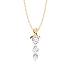2 Prong Setting Round Diamond Journey Pendant