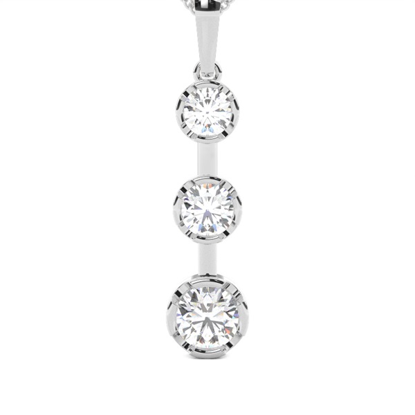 Semi Bezel Setting Round Diamond Journey Pendant