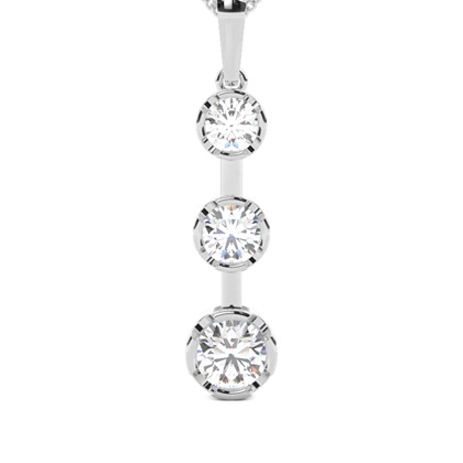 Semi Bezel Setting Round Diamond Journey Pendant