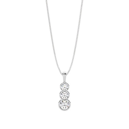 Semi Bezel Setting Round Diamond Journey Pendant