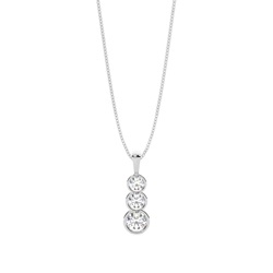 Semi Bezel Setting Round Diamond Journey Pendant