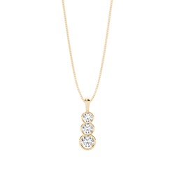 Semi Bezel Setting Round Diamond Journey Pendant