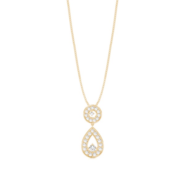 4 Prong Setting Round Diamond Drop Pendant