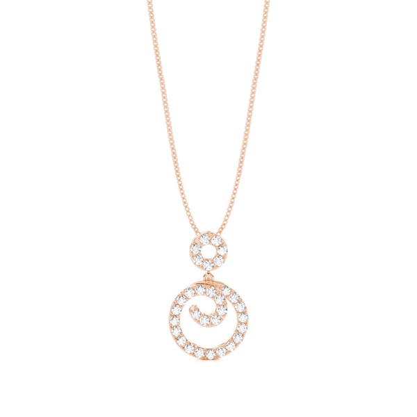 Prong Setting Round Diamond Drop Pendant