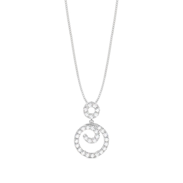 Prong Setting Round Diamond Drop Pendant