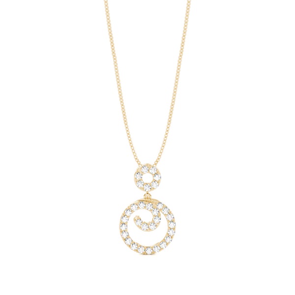 Prong Setting Round Diamond Drop Pendant