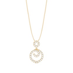 Prong Setting Round Diamond Drop Pendant