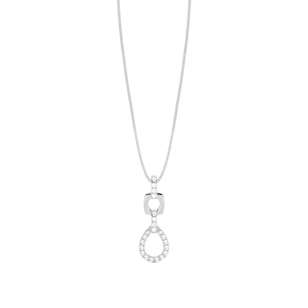 Pave Setting Round Diamond Drop Pendant