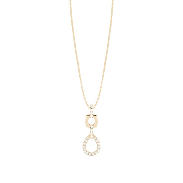 Pave Setting Round Diamond Drop Pendant