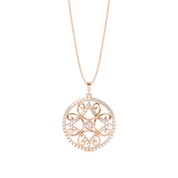 Full Bezel Setting Round Diamond Designer Pendant
