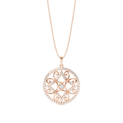 Full Bezel Setting Round Diamond Designer Pendant