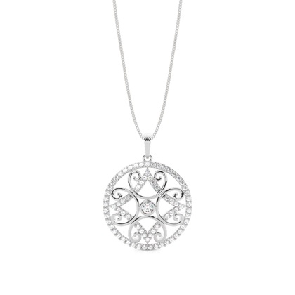 Full Bezel Setting Round Diamond Designer Pendant