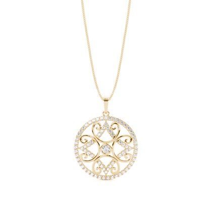 Full Bezel Setting Round Diamond Designer Pendant