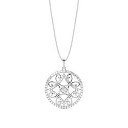 Runder Diamant Designer Anhänger in einer Zargenfassung