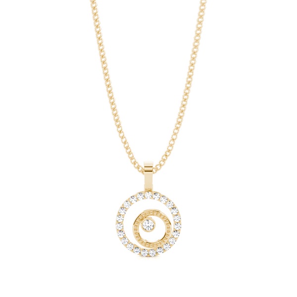 0.20ct. Full Bezel & Prong Setting Round Diamond Delicate Pendant