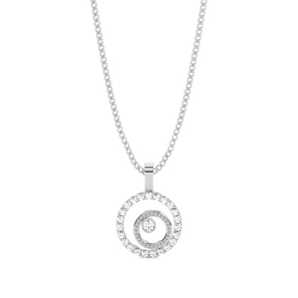 0.20ct. Full Bezel & Prong Setting Round Diamond Delicate Pendant