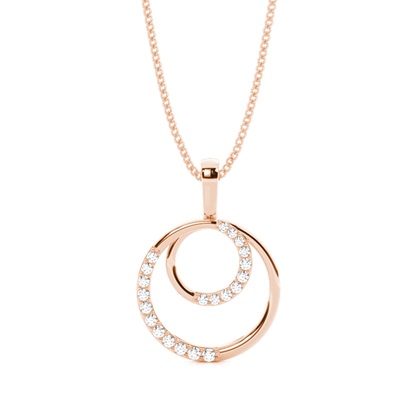 Rose Gold Circle Diamond Pendants