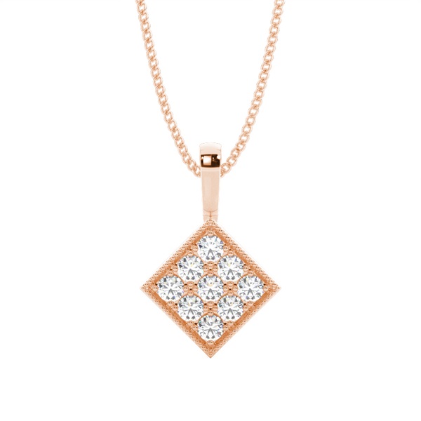 0.30ct. Pave Setting Round Diamond Delicate Pendant