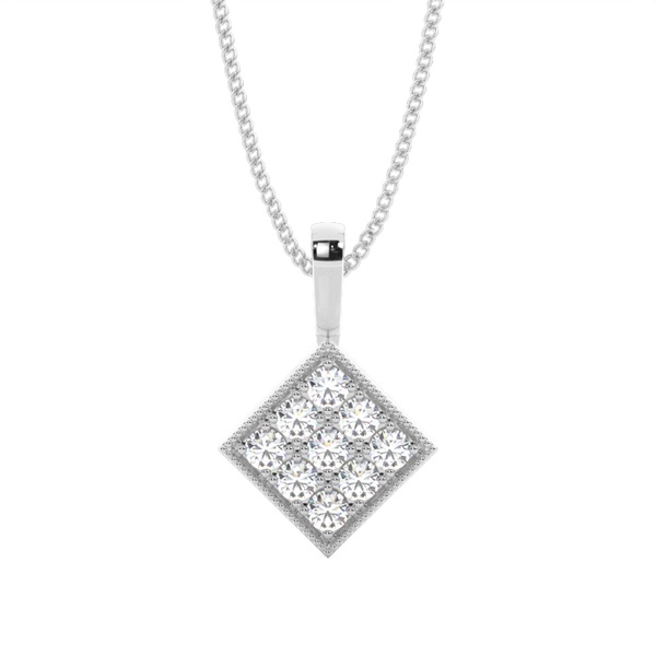 0.30ct. Pave Setting Round Diamond Delicate Pendant