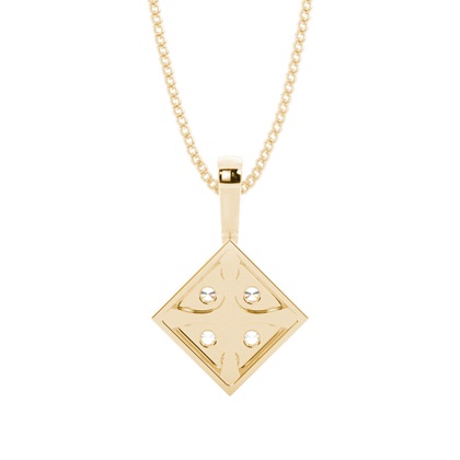 Yellow Gold Cluster Diamond Pendants