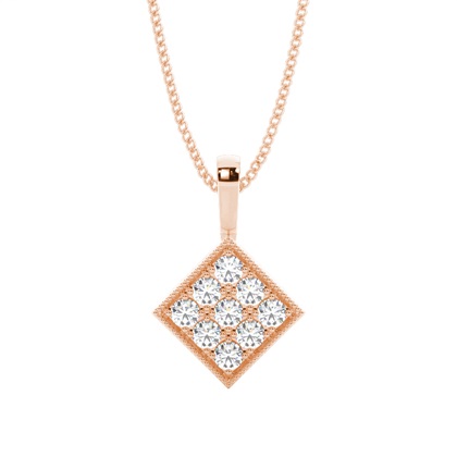 0.30ct. Pave Setting Round Diamond Delicate Pendant