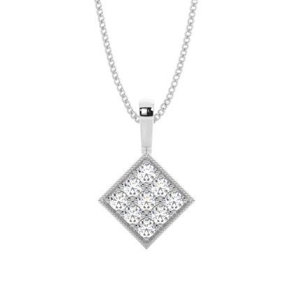 0.30ct. Pave Setting Round Diamond Delicate Pendant