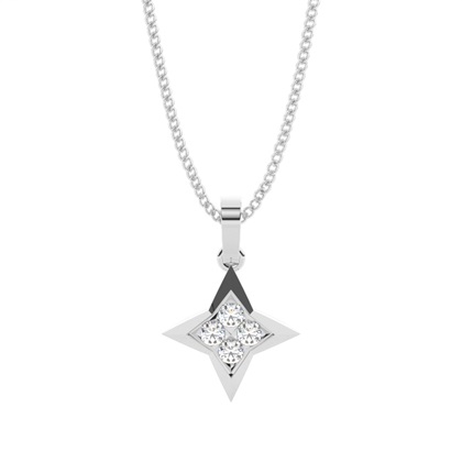0.10ct. Prong Setting Round Diamond Delicate Pendant