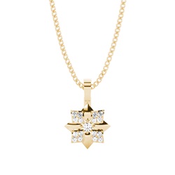 0.10ct. 4 Prong & Pave Setting Round Diamond Delicate Pendant