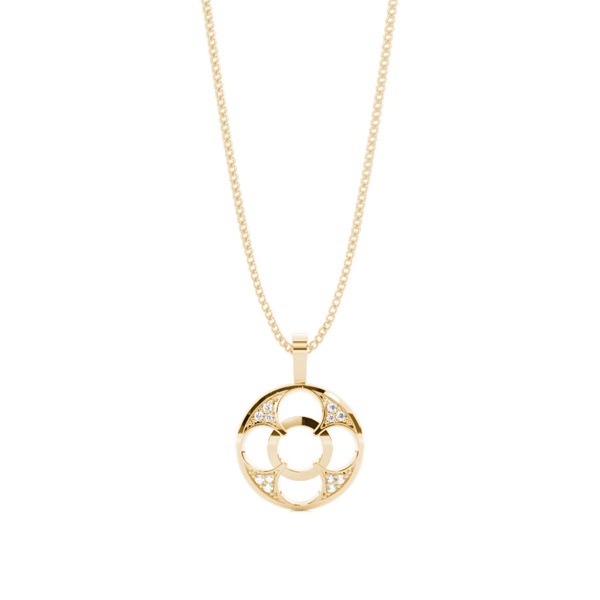 0.05ct. Pave Setting Round Diamond Delicate Pendant