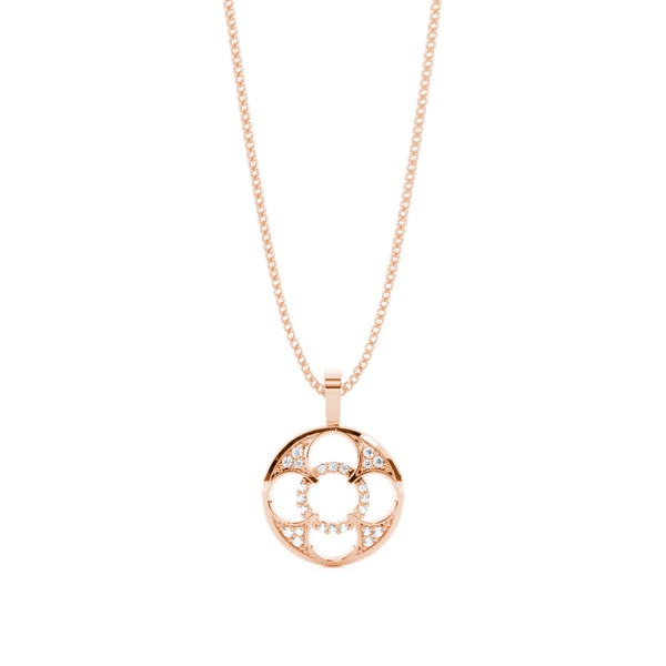 0.10ct. Pave & Prong Setting Round Diamond Delicate Pendant