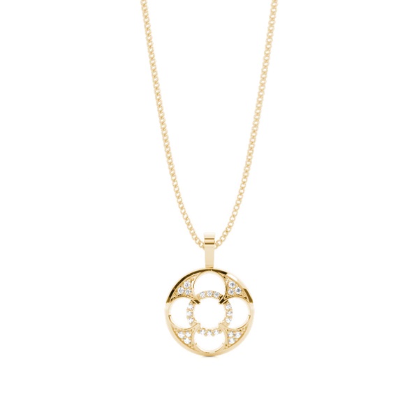 0.10ct. Pave & Prong Setting Round Diamond Delicate Pendant