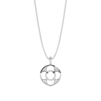 0.10ct. Pave & Prong Setting Round Diamond Delicate Pendant