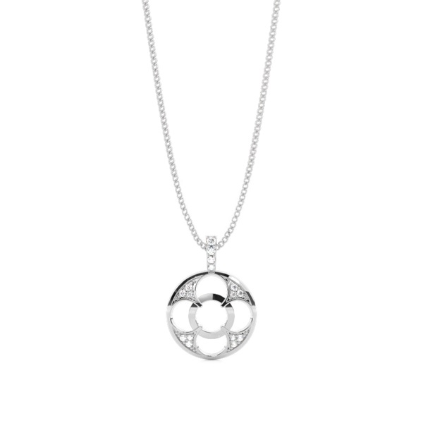 0.05ct. 4 Prong & Pave Setting Round Diamond Delicate Pendant