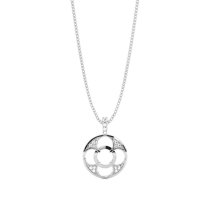 0.05ct. 4 Prong & Pave Setting Round Diamond Delicate Pendant