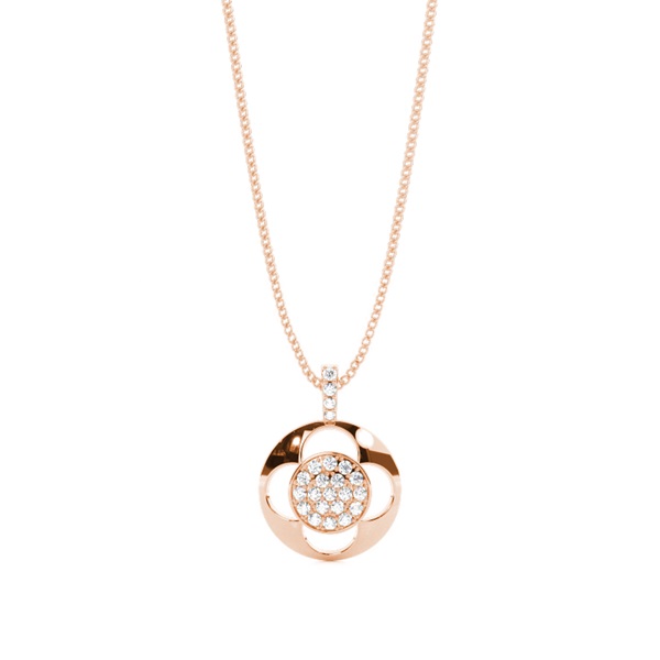 0.25ct. 4 Prong & Pave Setting Round Diamond Delicate Pendant