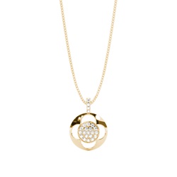 0.25ct. 4 Prong & Pave Setting Round Diamond Delicate Pendant
